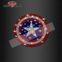 Captain America  Iron on Rhinestone Transfer Decal